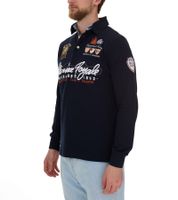 Polo boutonné à manches longues en coton pour homme de Geographical Norway Kipawa SN500H, bleu foncé Polo boutonné à manches longues en coton pour homme de Geographical Norway Kipawa SN500H, bleu foncé