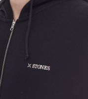 STONES Herren Oversized-Jacke moderner Baumwoll-Jacke 400gsm mit Kapuze mit Logo-Stickerei Hellbraun oder Schwarz