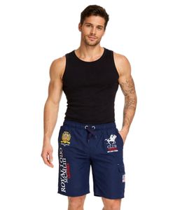 GEOGRAPHICAL NORWAY Herren Badehose Schwimm-Hose mit Logo-Print Bade-Shorts mit Taschen Schwimm-Shorts 001 Navy