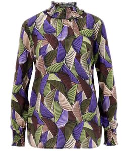 Camicetta estiva da donna Aniston CASUAL con design colorato, camicia a maniche lunghe 47661825 Marrone/Verde/Viola