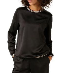 Camicetta estiva da donna Aniston CASUAL, semplice camicetta slip-on, camicia a maniche lunghe 28657116 Nero/Bianco