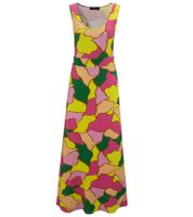 Robe longue d'été Aniston CASUAL pour femme avec imprimé à pois sur toute la surface 67720363 Jaune/Vert/Rose