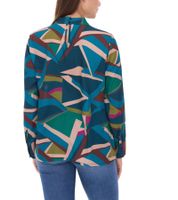 Aniston SELECTED Blusa estiva da donna con motivo geometrico, camicia a maniche lunghe 78596706 Blu/Viola/Marrone