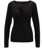 Aniston SELECTED Women's Long-Sleeved Shirt with Knot Details, Everyday Sweater 15858260 Black