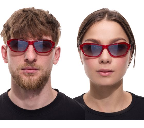 adidas Sunglasses for Women and Men, Rectangular Sunglasses, Gradient Sunglasses with Mirrored Coating, UVA & UVB Protection, Category 2 Filter, Holiday Sunglasses EW3548 Red