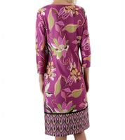 Aniston CASUAL Abito estivo da donna con stampa di fiori e foglie, mini abito a maniche lunghe, 75319669, viola/verde/beige