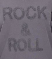 Maglione da donna Aniston SELECTED in cotone a maniche lunghe con scritta ROCK & ROLL, per tutti i giorni, 39352300 Grigio