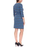 Aniston CASUAL Abito estivo da donna con stampa integrale, mini abito con scollo rotondo, 52386460, blu/nero