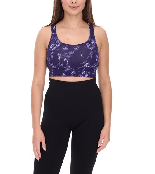 FAYN SPORTS Damen Sport-BH marmoriertes Sport-Oberteil mit Baumwollanteil Sport-Bekleidung Trainings-BH Yoga-BH 34171929 Lila/Grau