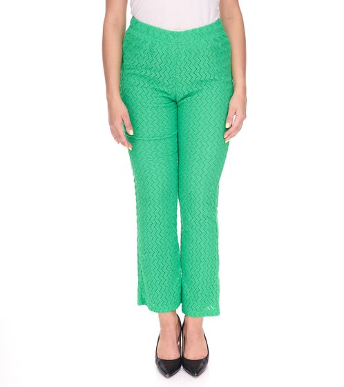 Aniston CASUAL Damen Sommer-Hose Bootcut-Hose leichte Schlag-Hose High Waist 61443431 Grün