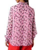 Aniston SELECTED Women's Summer Blouse with All-Over Floral Print, Long-Sleeve Shirt with Sheer Sleeves 45177117 Pink/Black
