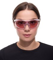 adidas Women's Sports Sunglasses, Cycling Glasses, Pink Lenses, Adjustable Nosepieces, UVA & UVB Protection, Filter Category 1, Vacation Glasses EW3596 Pink/Transparent