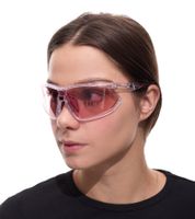 adidas Women's Sports Sunglasses, Cycling Glasses, Pink Lenses, Adjustable Nosepieces, UVA & UVB Protection, Filter Category 1, Vacation Glasses EW3596 Pink/Transparent
