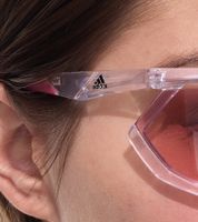 adidas Women's Sports Sunglasses, Cycling Glasses, Pink Lenses, Adjustable Nosepieces, UVA & UVB Protection, Filter Category 1, Vacation Glasses EW3596 Pink/Transparent