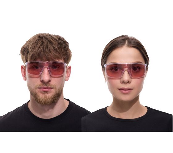 adidas sport women's and men's sunglasses, cycling glasses with pink lenses, jogging glasses, UVA & UVB protection, filter category 1, running glasses, SP0004 0027S Transparent