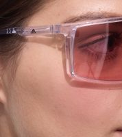 adidas sport women's and men's sunglasses, cycling glasses with pink lenses, jogging glasses, UVA & UVB protection, filter category 1, running glasses, SP0004 0027S Transparent