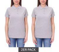 SANTINO Mika Women's Polo Shirt, 2-Pack Value Pack, Organic Cotton Polo Shirt with 4-Button Placket, Short-Sleeved Shirt, Heathered, 210 g/m², Gray SANTINO Mika Women's Polo Shirt, 2-Pack Value Pack, Organic Cotton Polo Shirt with 4-Button Placket, Short-Sleeved Shirt, Heathered, 210 g/m², Gray
