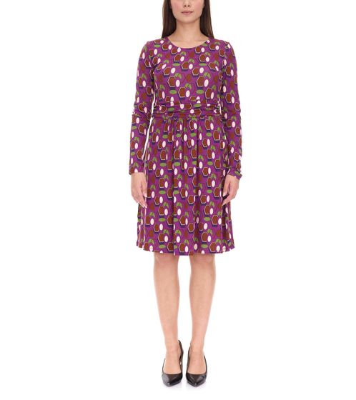 Aniston SELECTED Damen Sommer-Kleid Midi-Kleid mit geometrischen Mustern Urlaubs-Kleid 39733762 Lila/Braun/Grün