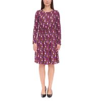 Aniston SELECTED Abito estivo da donna, abito midi con motivi geometrici, abito da festa 39733762, viola/marrone/verde