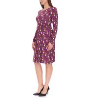 Aniston SELECTED Abito estivo da donna, abito midi con motivi geometrici, abito da festa 39733762, viola/marrone/verde