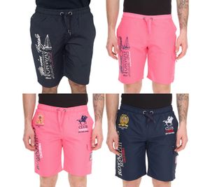 GEOGRAPHICAL NORWAY Quara/Quoyal Herren Badehose Schwimm-Hose mit Logo-Print Bade-Shorts mit Taschen Schwimm-Shorts Navy oder Pink