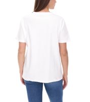 Aniston CASUAL T-Shirt Damen Baumwoll-T-Shirt mit SIS24 Schriftzug Kurzarm 85719030 Ecru-Weiß