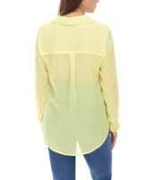 Aniston SELECTED Damen Sommer-Bluse Langarm-Shirt mit Kent-Kragen sommerliche Basic-Bluse 13456949 Gelb