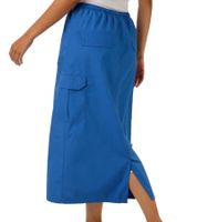 Aniston CASUAL Damen Cargo-Rock Sommer-Rock Midi-Länge Baumwoll-Rock mit Gummizug 77100947 Blau Aniston CASUAL Damen Cargo-Rock Sommer-Rock Midi-Länge Baumwoll-Rock mit Gummizug 77100947 Blau