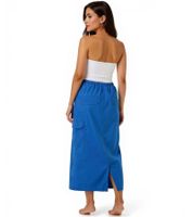 Aniston CASUAL Damen Cargo-Rock Sommer-Rock Midi-Länge Baumwoll-Rock mit Gummizug 77100947 Blau Aniston CASUAL Damen Cargo-Rock Sommer-Rock Midi-Länge Baumwoll-Rock mit Gummizug 77100947 Blau