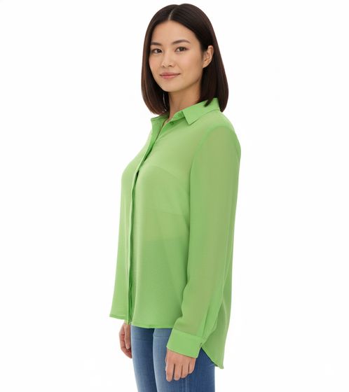 Aniston SELECTED Women's Summer Blouse Long-Sleeved Shirt with Kent Collar Summer Basic Blouse 71710315 Green