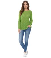 Camicia a maniche lunghe da donna Aniston con taglio posteriore, pullover estivo per tutti i giorni, 48676348, verde