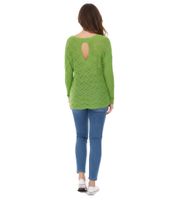 Camicia a maniche lunghe da donna Aniston con taglio posteriore, pullover estivo per tutti i giorni, 48676348, verde