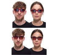 Adidas Sunglasses for Men and Women: Rectangular Gradient Sunglasses with Mirrored UVA & UVB Protection in Red, Black, or Turquoise