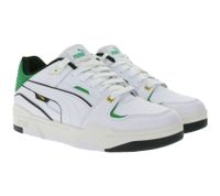 Chaussures en cuir véritable PUMA SLIPSTREAM au style rétro. Baskets décontractées aux accents colorés. Chaussures à lacets 393266 Blanc/Violet ou Blanc/Vert