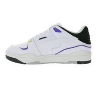 Chaussures en cuir véritable PUMA SLIPSTREAM au style rétro. Baskets décontractées aux accents colorés. Chaussures à lacets 393266 Blanc/Violet ou Blanc/Vert