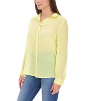 Aniston SELECTED Damen Sommer-Bluse Langarm-Shirt mit Kent-Kragen sommerliche Basic-Bluse Gelb oder Grün Aniston SELECTED Damen Sommer-Bluse Langarm-Shirt mit Kent-Kragen sommerliche Basic-Bluse Gelb oder Grün