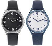 Pierre Cardin Men's Analog Quartz Watch with Leather Strap 3ATM 40mm Black or Blue Pierre Cardin Men's Analog Quartz Watch with Leather Strap 3ATM 40mm Black or Blue
