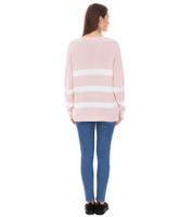 Aniston CASUAL Women's Knit Sweater with Cotton Content Everyday Sweater Long Sleeve Shirt Pink, Rose, or Turquoise
