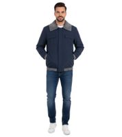 Men's Transition Jacket with Ribbed Details, Simple Everyday Jacket 904745 Blue/Gray