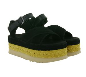 UGG Australia Aubrey Sandales à bride cheville en cuir véritable pour femme, chaussures d'été à plateforme avec semelle EVA, noir, 1167471 UGG Australia Aubrey Sandales à bride cheville en cuir véritable pour femme, chaussures d'été à plateforme avec semelle EVA, noir, 1167471