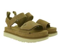 UGG Australia Goldenstar, sandali con plateau da donna in vera pelle sostenibile con suola in EVA e chiusura in velcro, 1136783, marrone