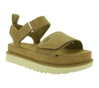 UGG Australia Goldenstar, sandali con plateau da donna in vera pelle sostenibile con suola in EVA e chiusura in velcro, 1136783, marrone