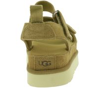 UGG Australia Goldenstar, sandali con plateau da donna in vera pelle sostenibile con suola in EVA e chiusura in velcro, 1136783, marrone