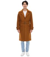 Mantel für Herren mit Woll-Anteil Herbst-Jacke mit Gürtel Langarm mit Knöpfen Winter-Jacke 936768 Braun Mantel für Herren mit Woll-Anteil Herbst-Jacke mit Gürtel Langarm mit Knöpfen Winter-Jacke 936768 Braun