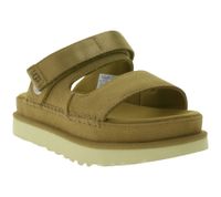 UGG Australia Goldenstar Slide, sandali con plateau da donna in vera pelle sostenibile con suola in EVA e chiusura in velcro, 1167399, marrone