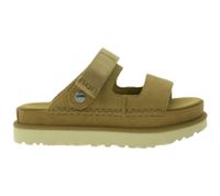 UGG Australia Goldenstar Slide, sandali con plateau da donna in vera pelle sostenibile con suola in EVA e chiusura in velcro, 1167399, marrone