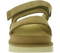 UGG Australia Goldenstar Slide, sandali con plateau da donna in vera pelle sostenibile con suola in EVA e chiusura in velcro, 1167399, marrone