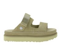 UGG Australia Goldenstar Slide da donna, scarpe in vera pelle sostenibile con suola in EVA, sandalo con plateau e chiusura in velcro, 1167399 beige