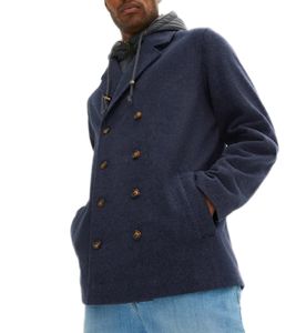 Men's Transition Coat with Adjustable Hood, Simple Fall Jacket, Winter Jacket 914750 Blue/Gray