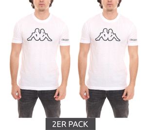 2-pack Kappa Men's Cotton T-Shirt, Crew Neck with Large Logo Patch, Short Sleeve, White 11-4001 A8A